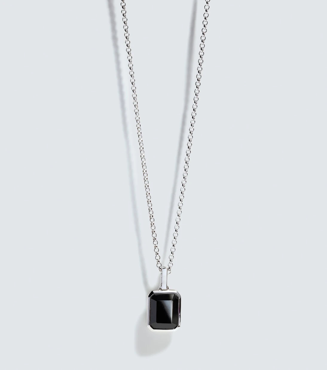 Mateo - Sterling silver pendant necklace with onyx