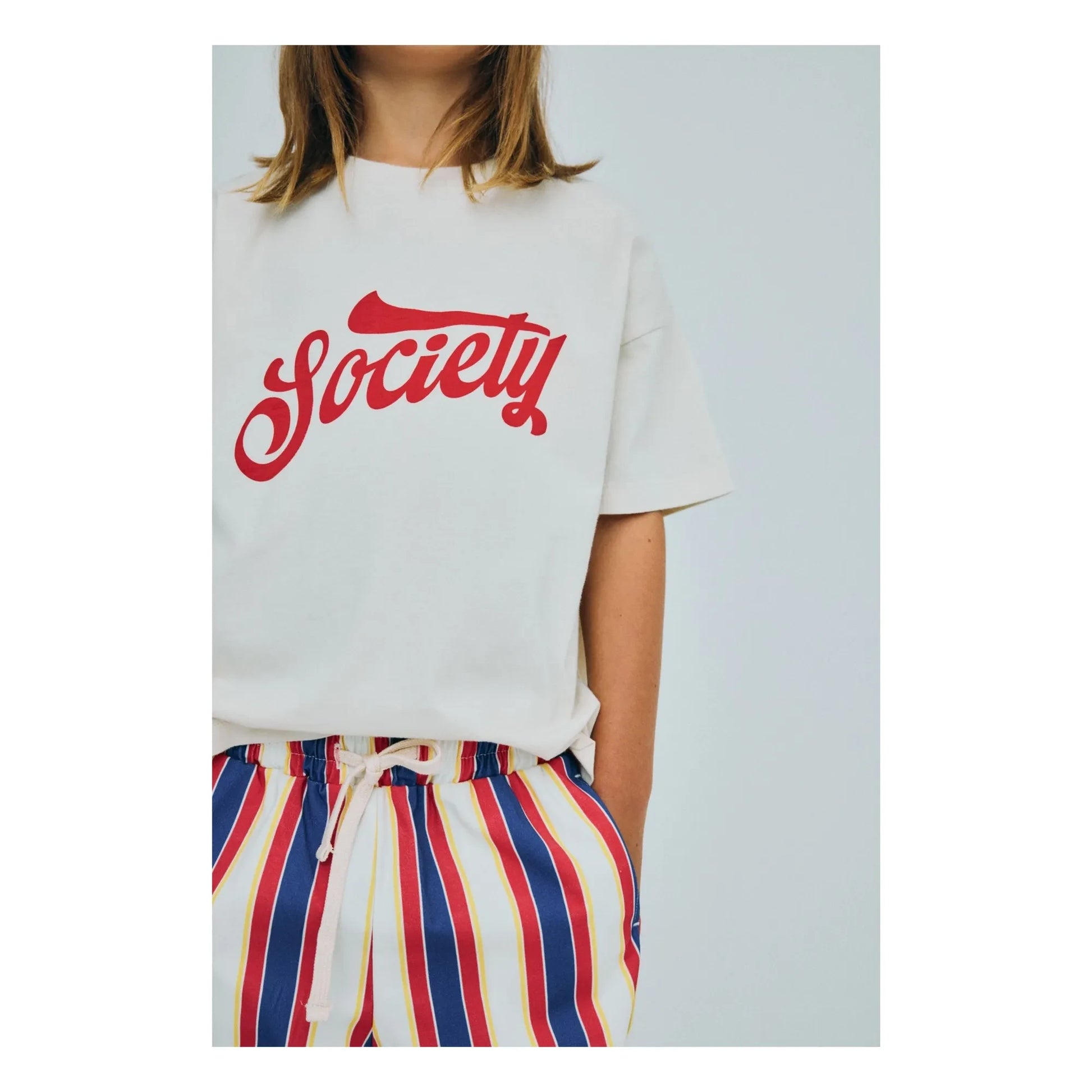 the new society - Striped Gorse Cord Pants | Red