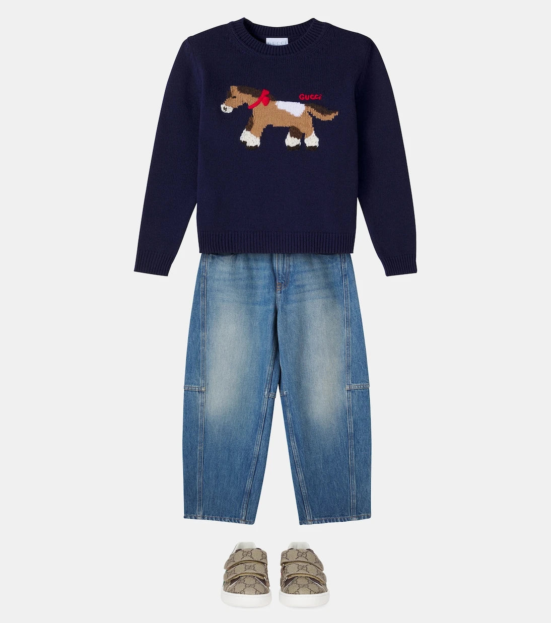 Gucci Kids - جينز بقصة ساق واسعة