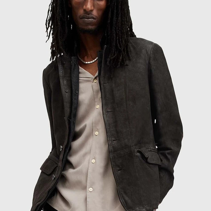 Кожено яке AllSaints SURVEY LTHR BLAZER