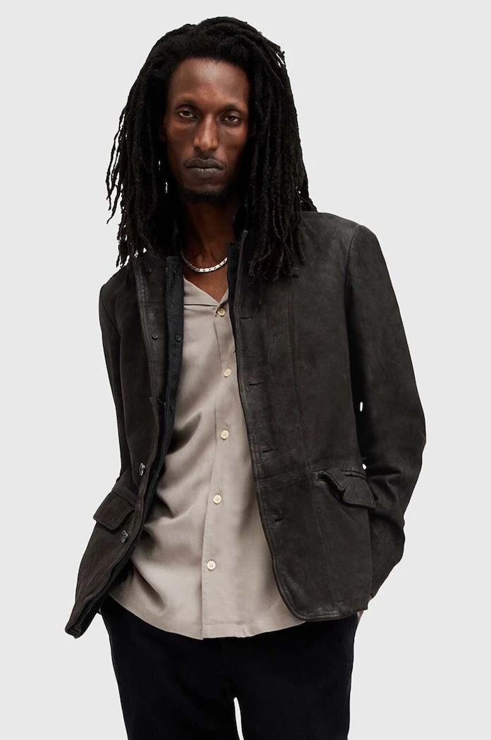 Кожено яке AllSaints SURVEY LTHR BLAZER