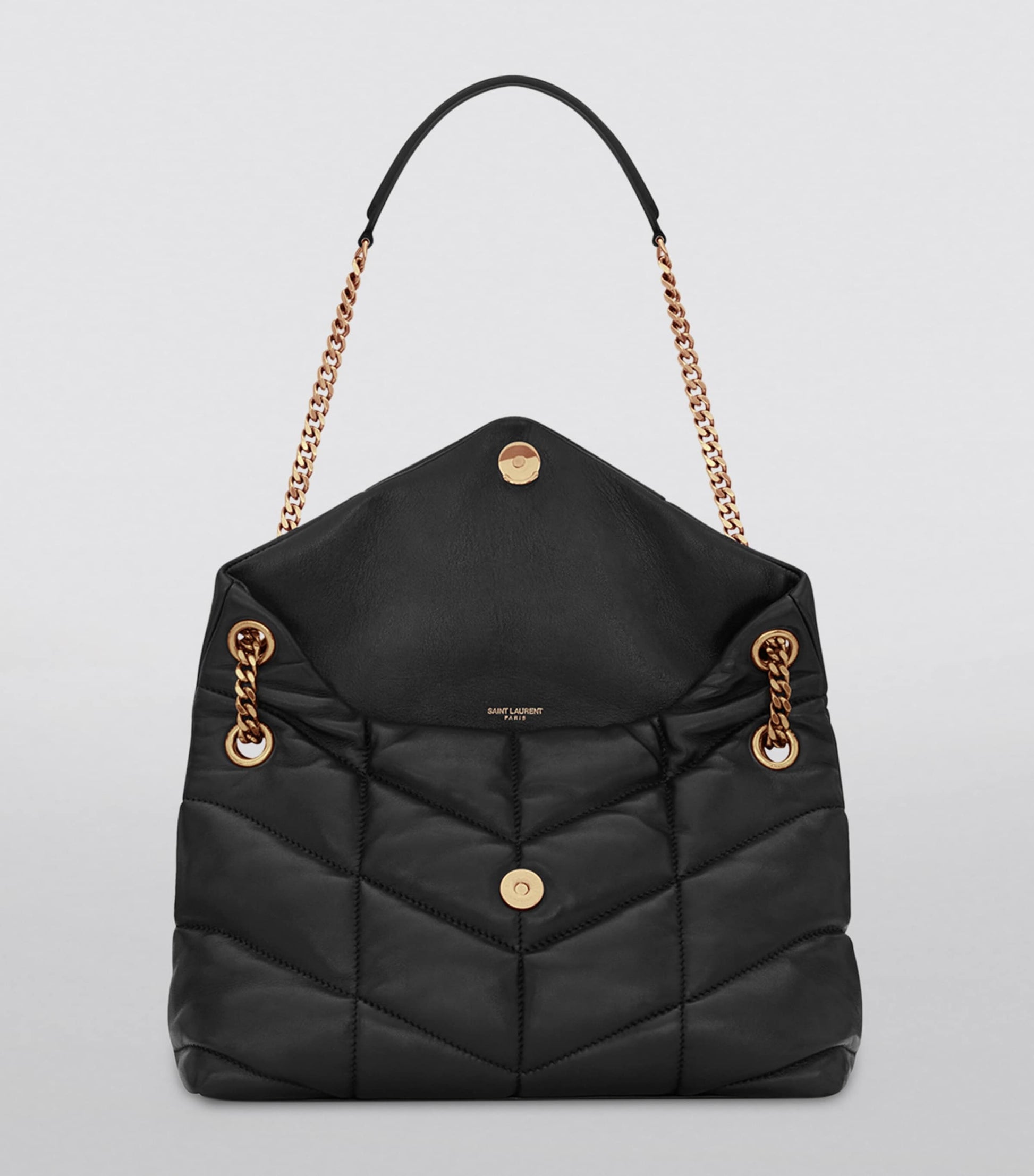 Saint Laurent Black Small Loulou Puffer Shoulder Bag
