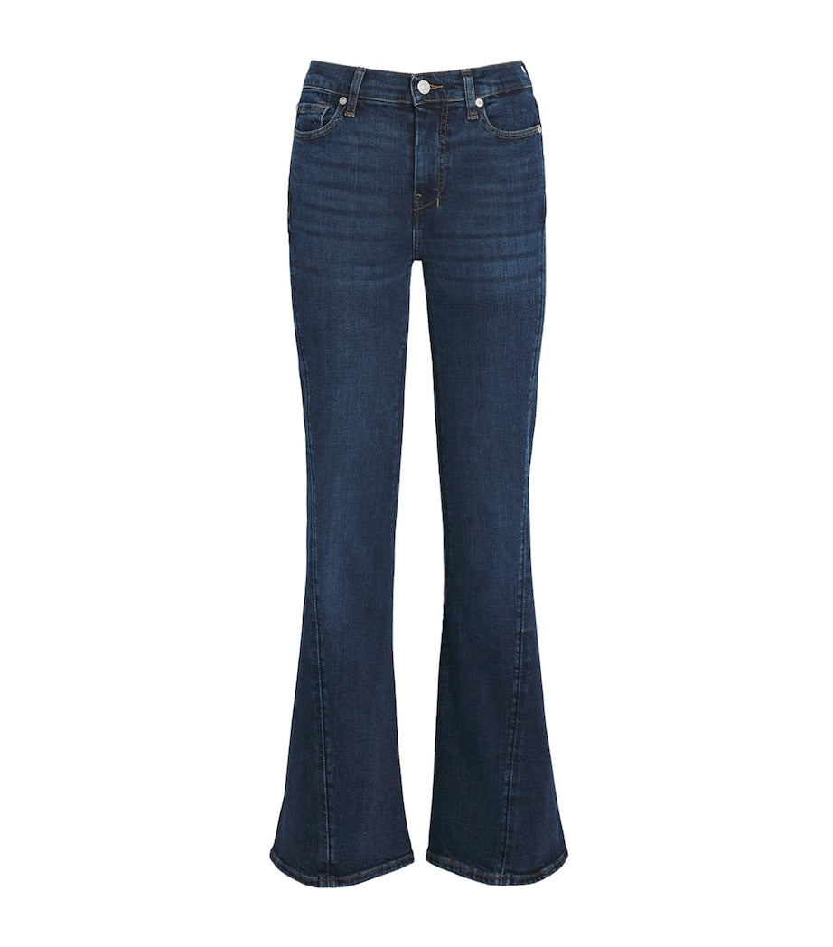 7 For All Mankind Navy Dojo Tailorless Flared Jeans