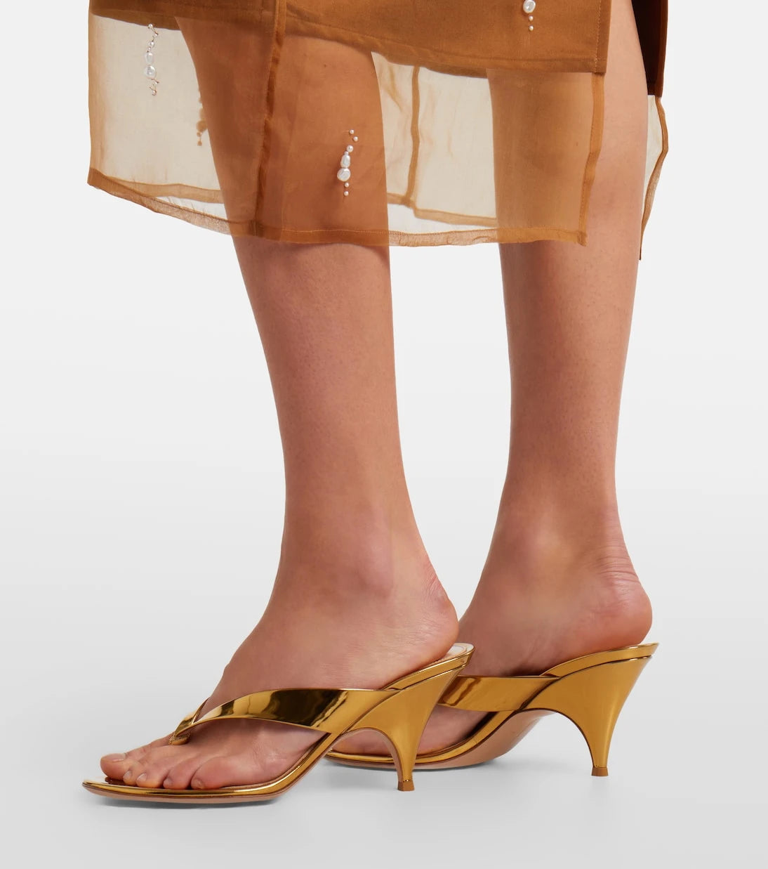 Gianvito Rossi - Sofia metallic leather mules