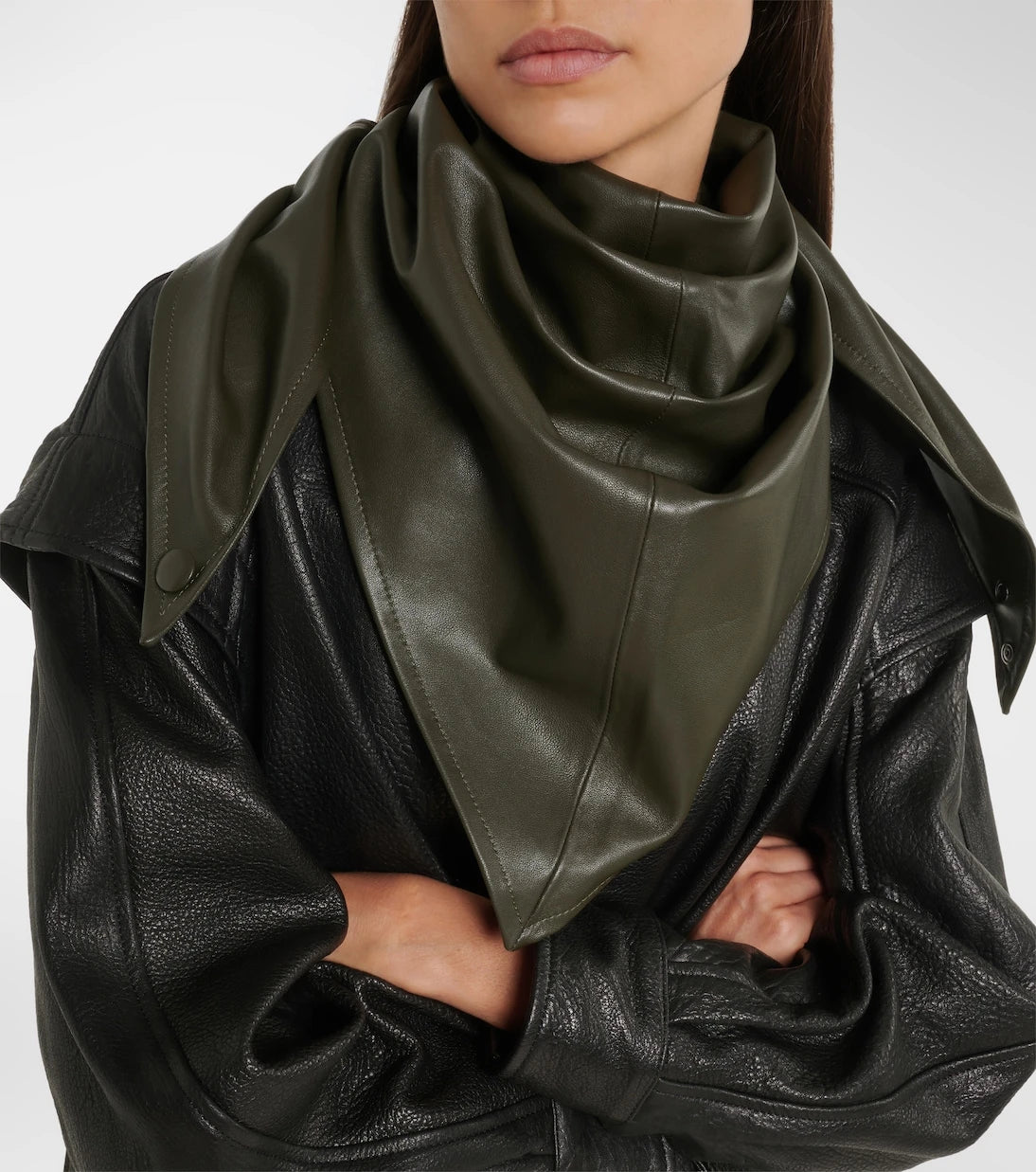 Nour Hammour - Draped leather hood
