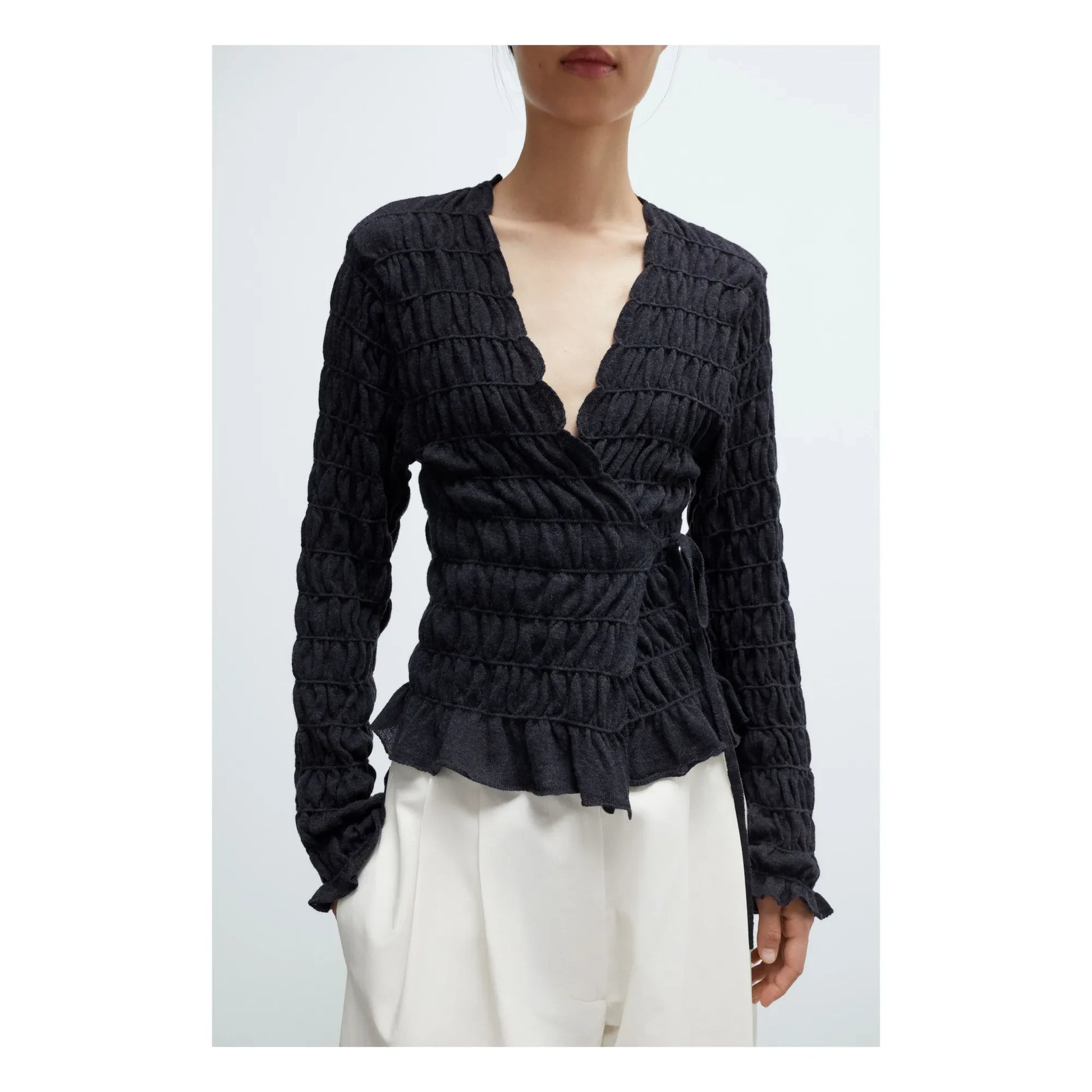 Cordera - Merino Wool Cardigan | Charcoal grey
