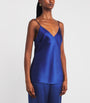 Blue Silk Satin Clea Cami Top