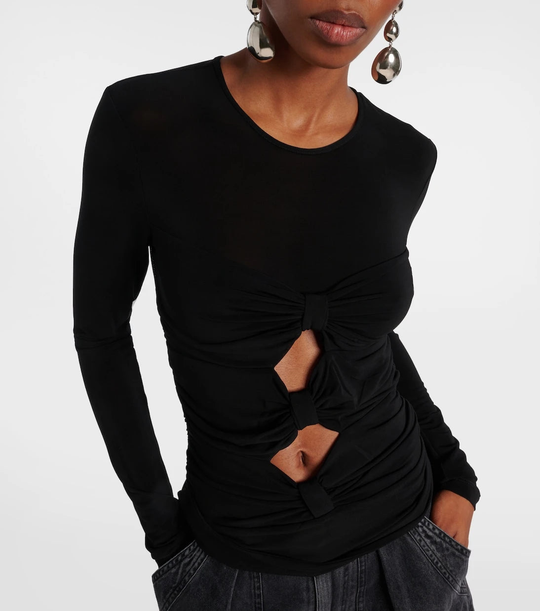 Isabel Marant - Gladice cutout gathered jersey top