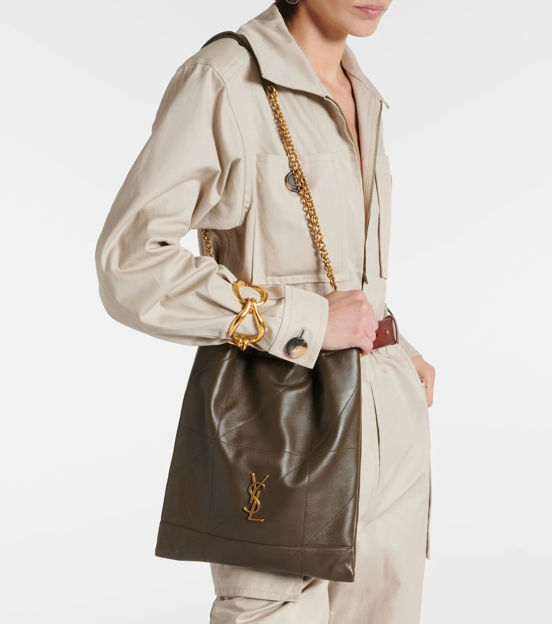 Saint Laurent - Jamie Pochon leather bucket bag