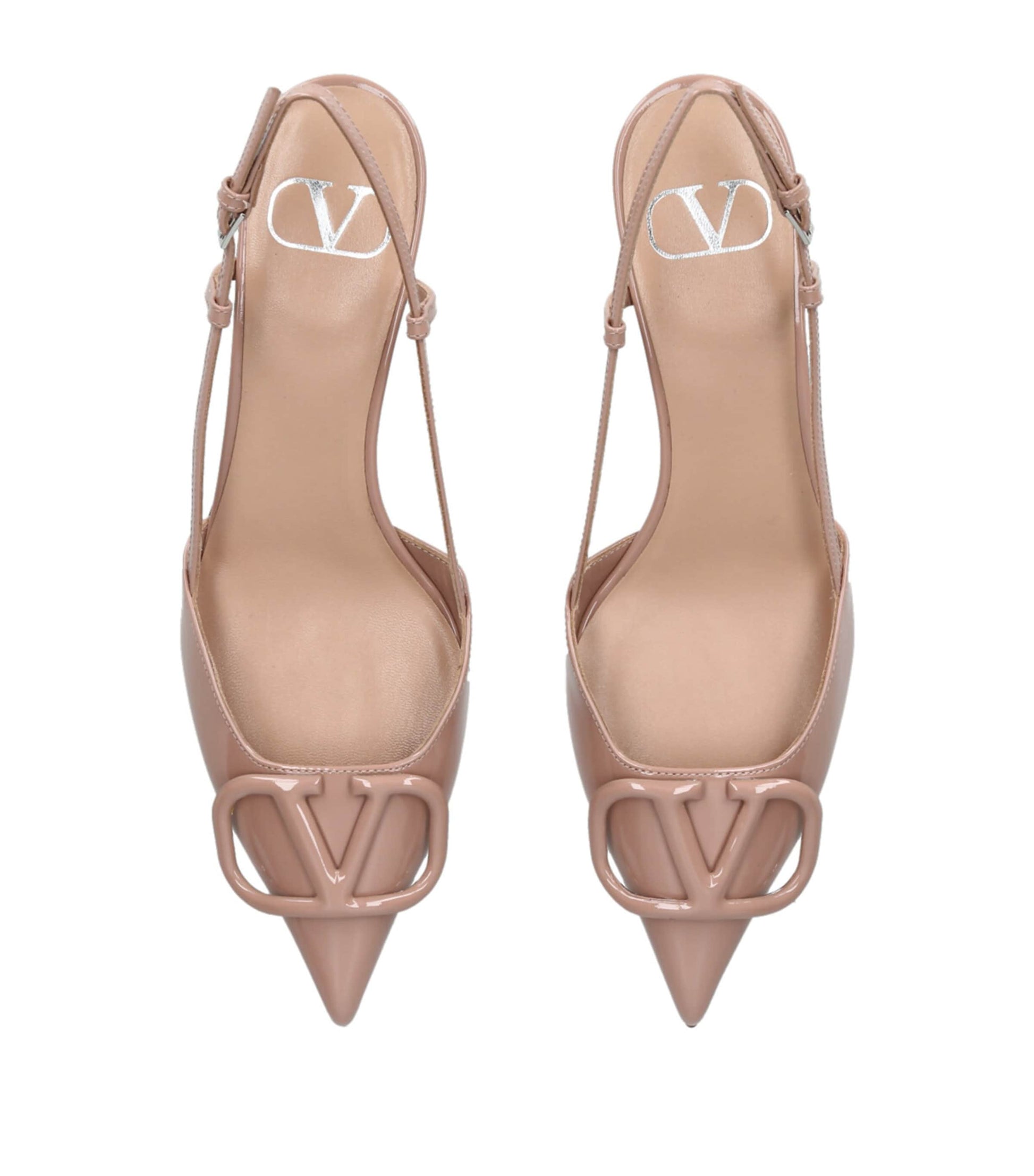 Valentino Garavani Nude Slingback Logo Heels 40