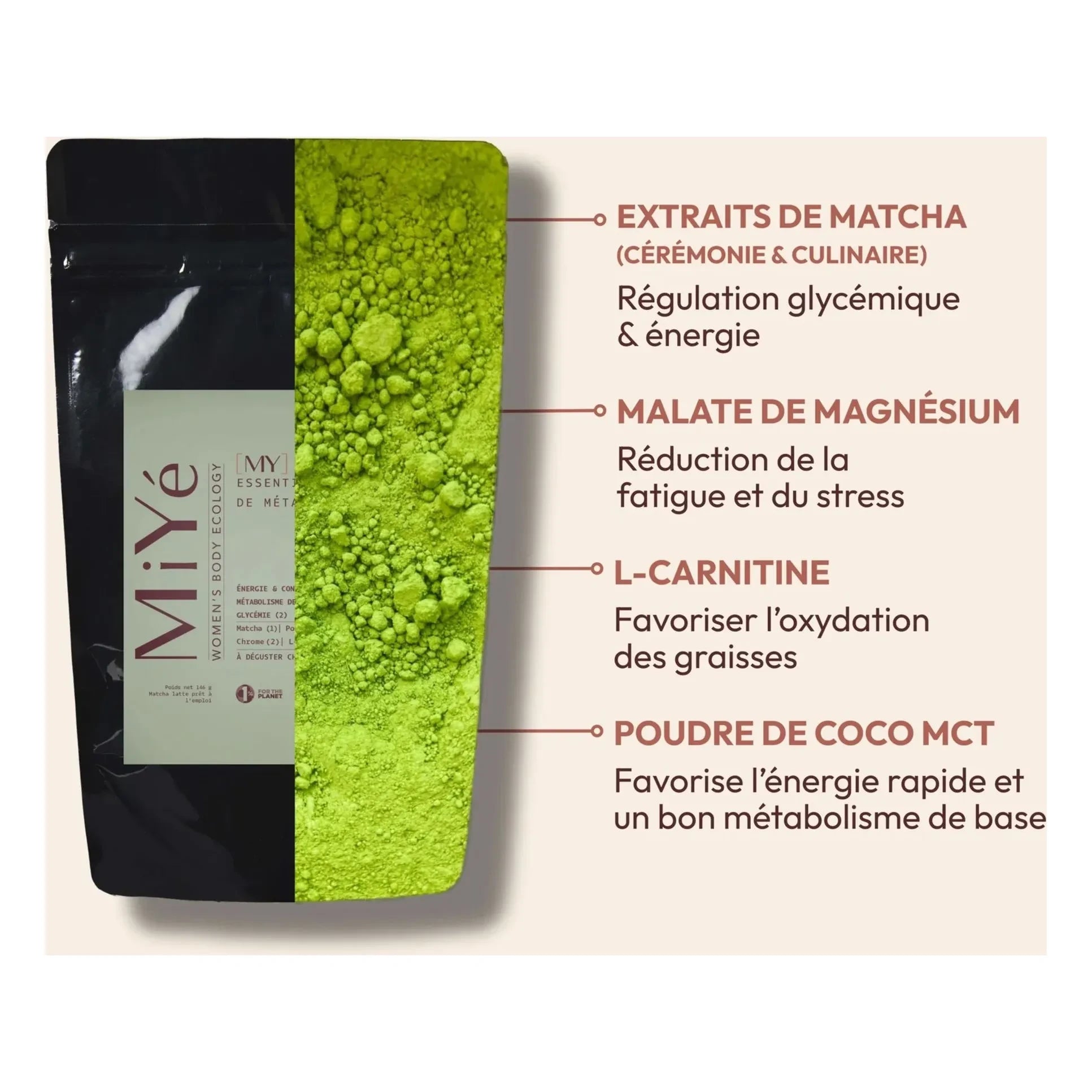 MiYé - Matcha latte essential metabolism booster - 146g