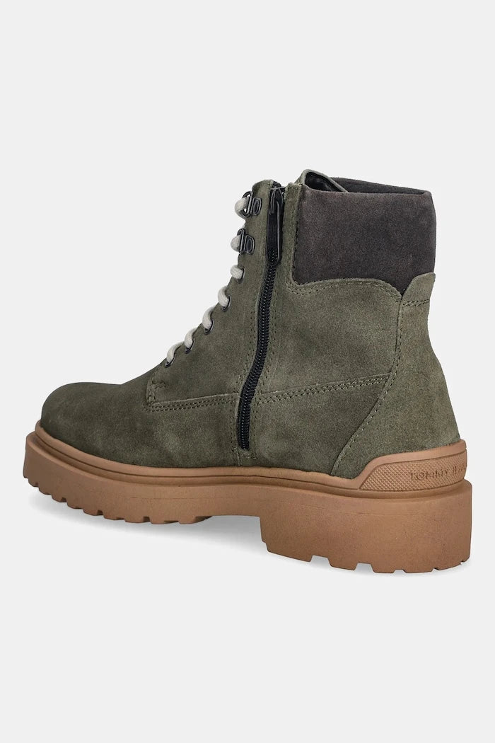 Кожени боти Tommy Jeans TJM LACE UP BOOT SUEDE