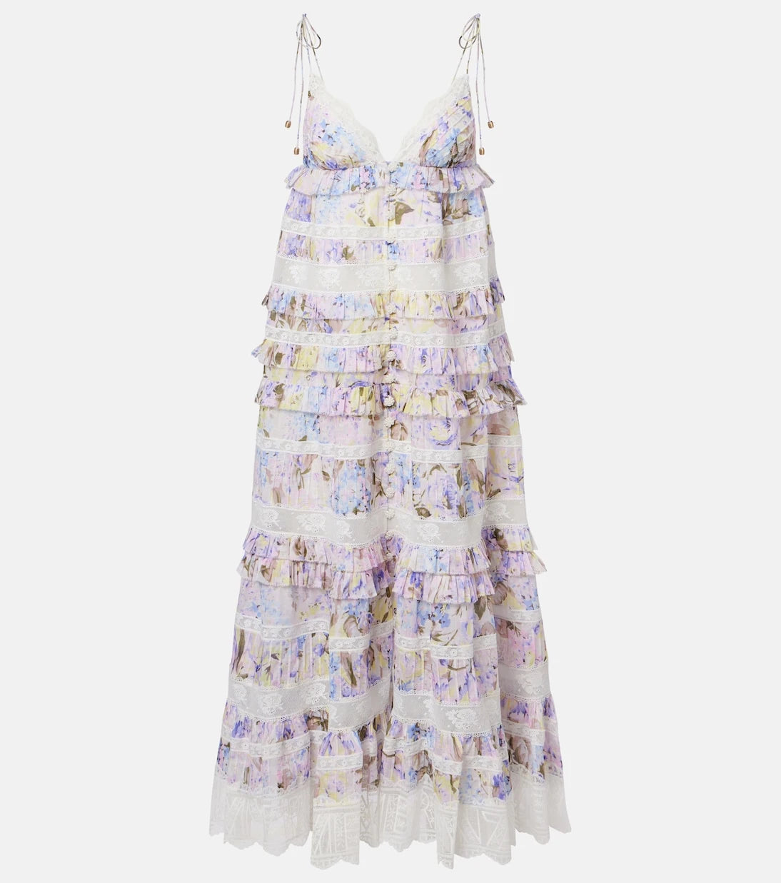 Zimmermann - Solstice Tiered floral cotton midi dress
