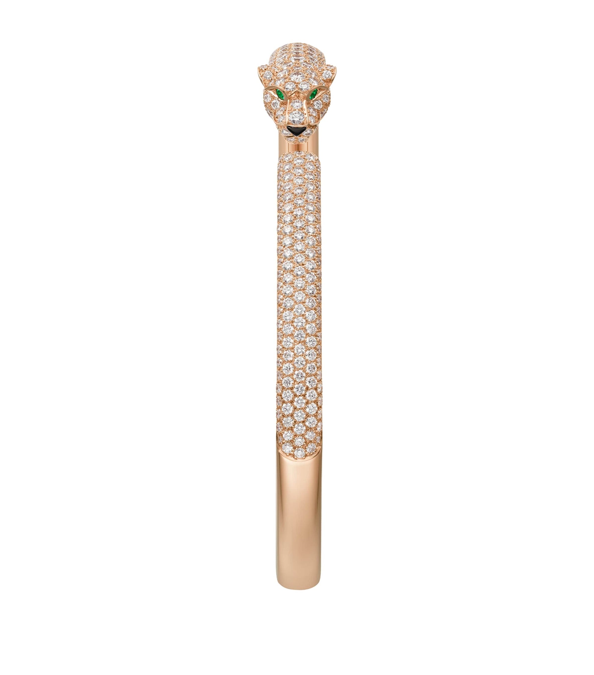Rose Gold, Diamond and Emerald Panthère de Cartier Bracelet