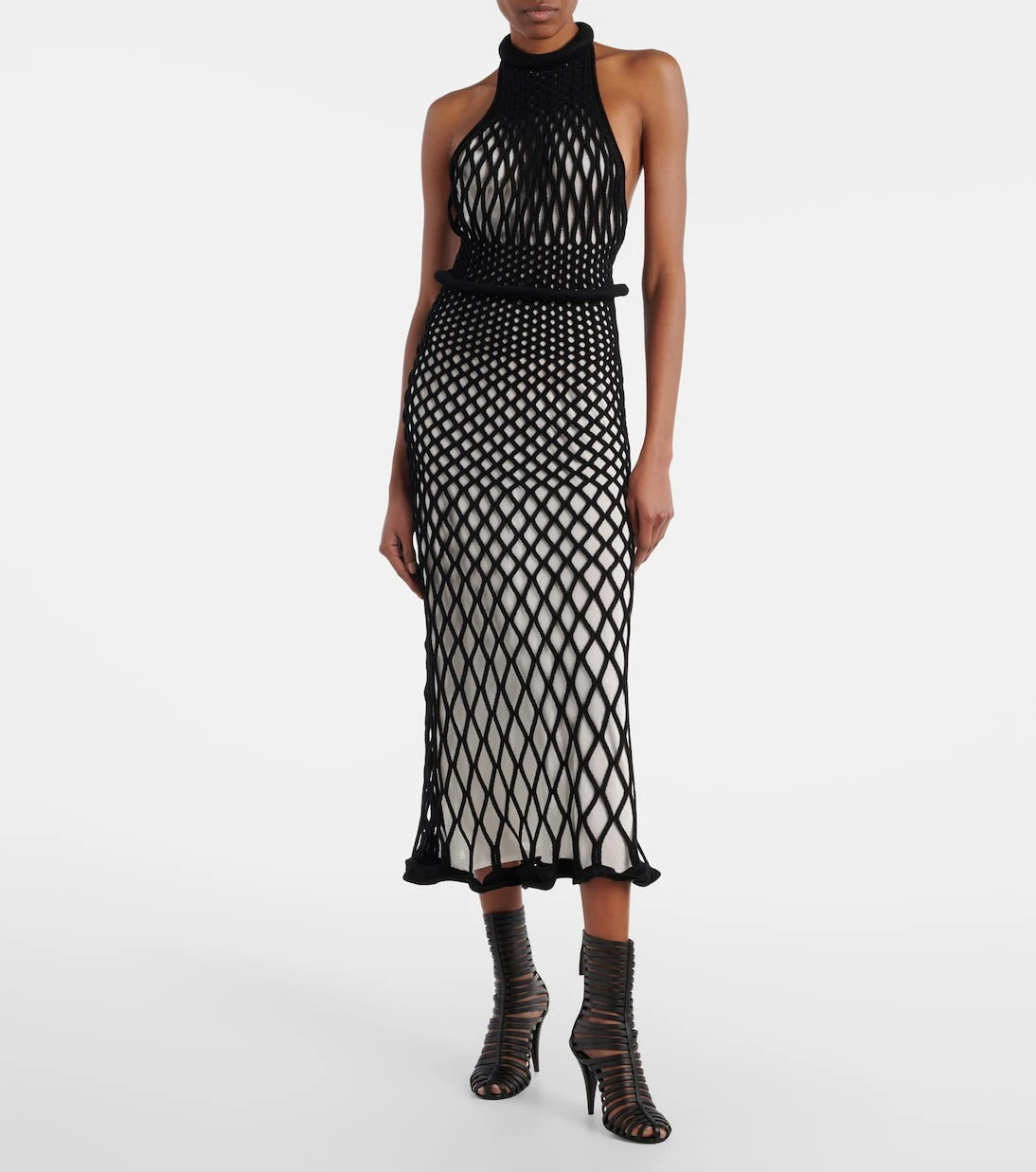 Givenchy - Halterneck open-back mesh midi dress