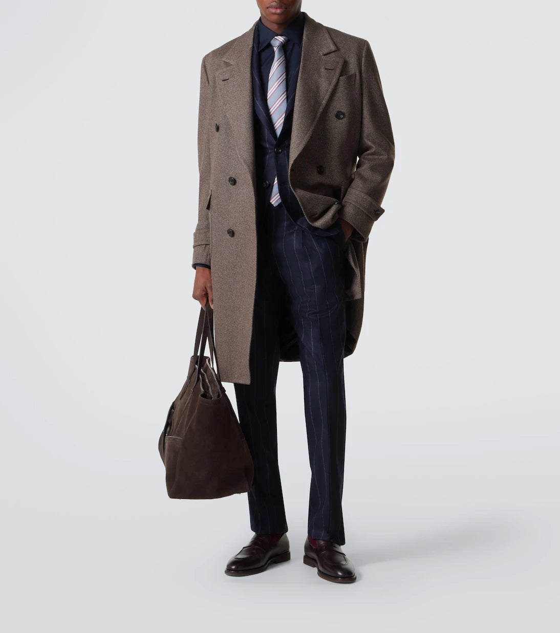 Thom Sweeney - بدلة من الصوف والكشمير بنقشة الخطوط الطولية