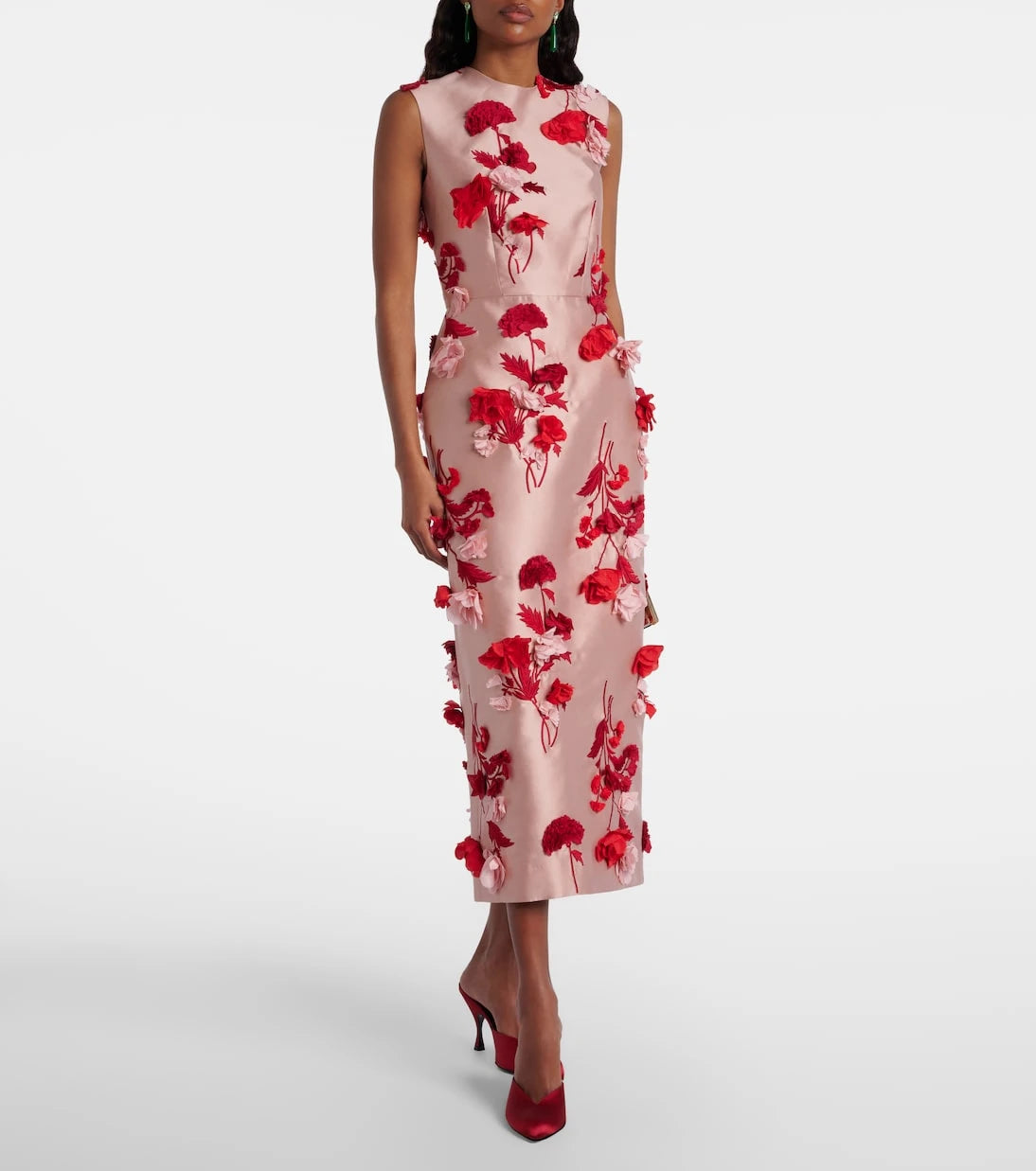 Erdem - Floral-appliqué cocktail dress