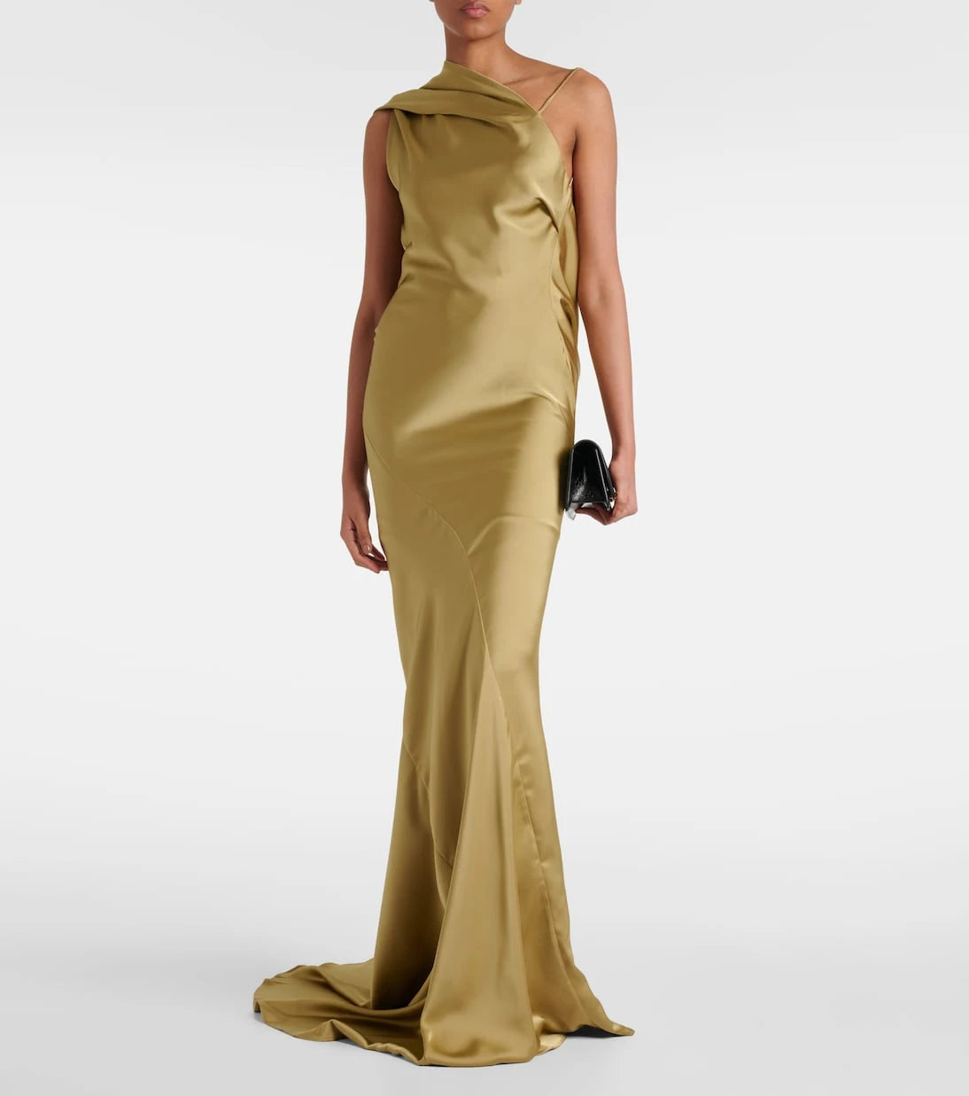 Entire Studios - Draped one-shoulder lamé gown