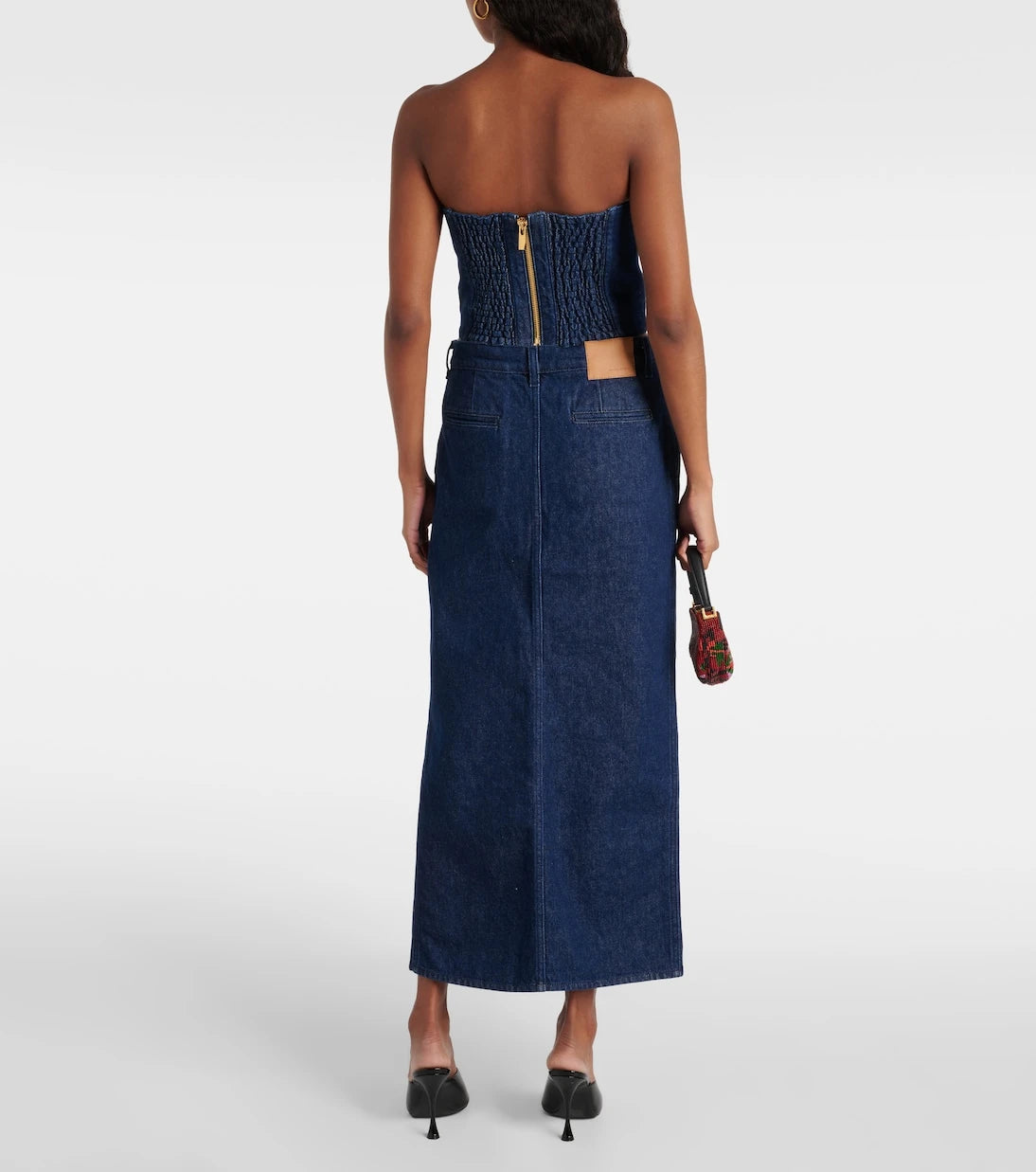 Magda Butrym - Low-rise denim maxi skirt