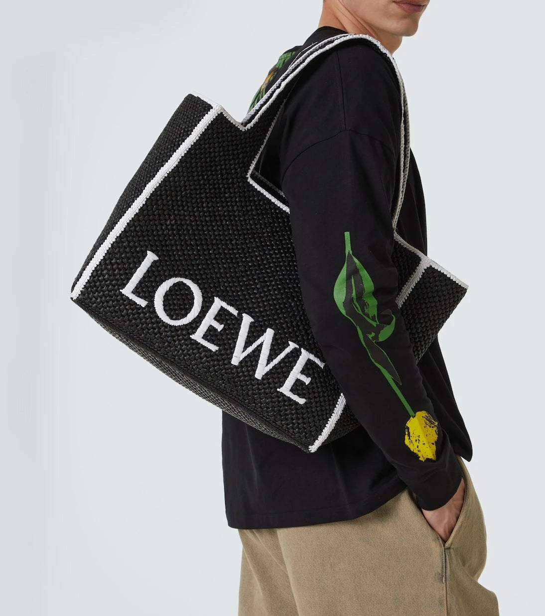Loewe - Logo Large raffia shopper