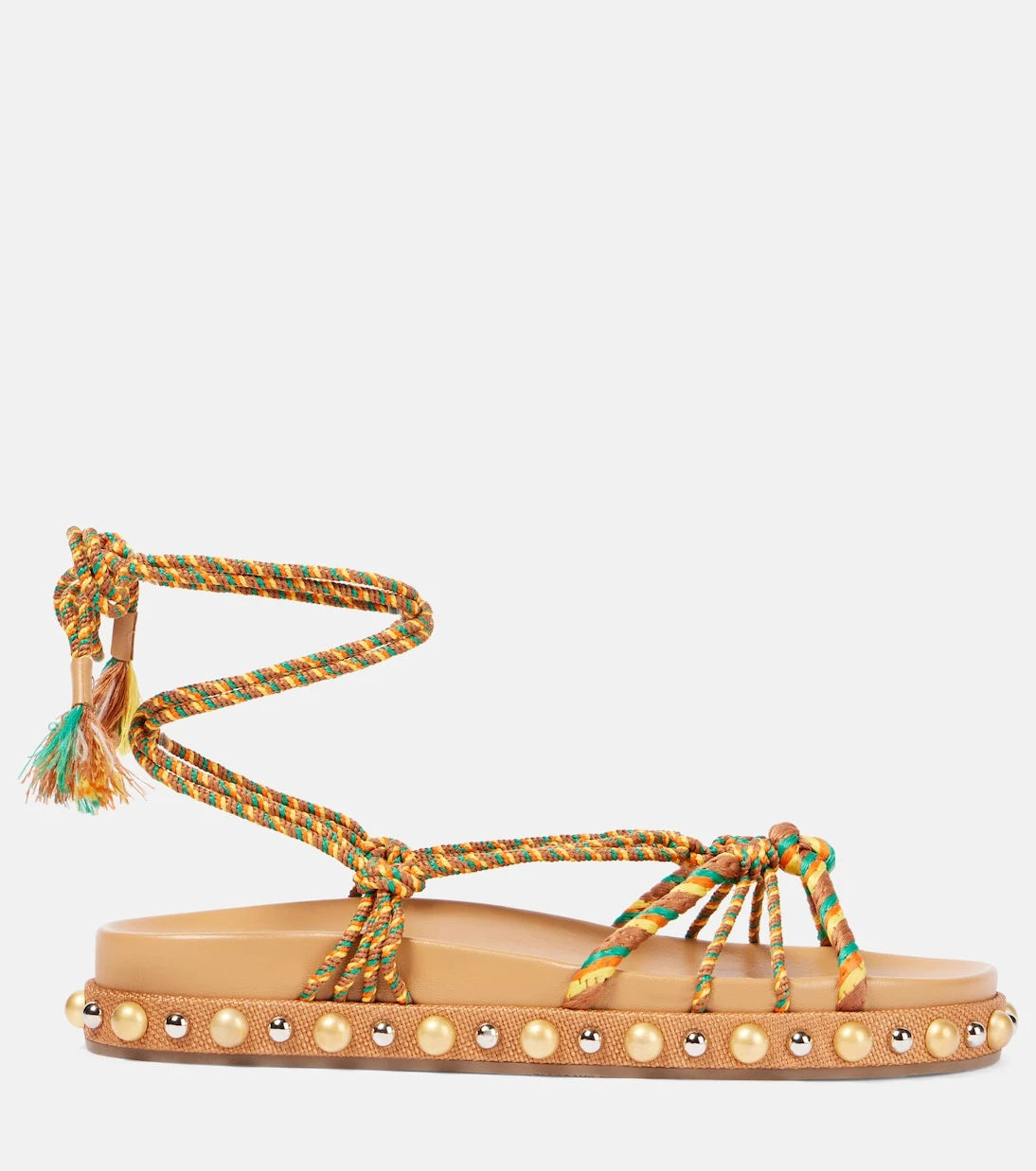Aquazzura - Tropical Rope embellished raffia sandals
