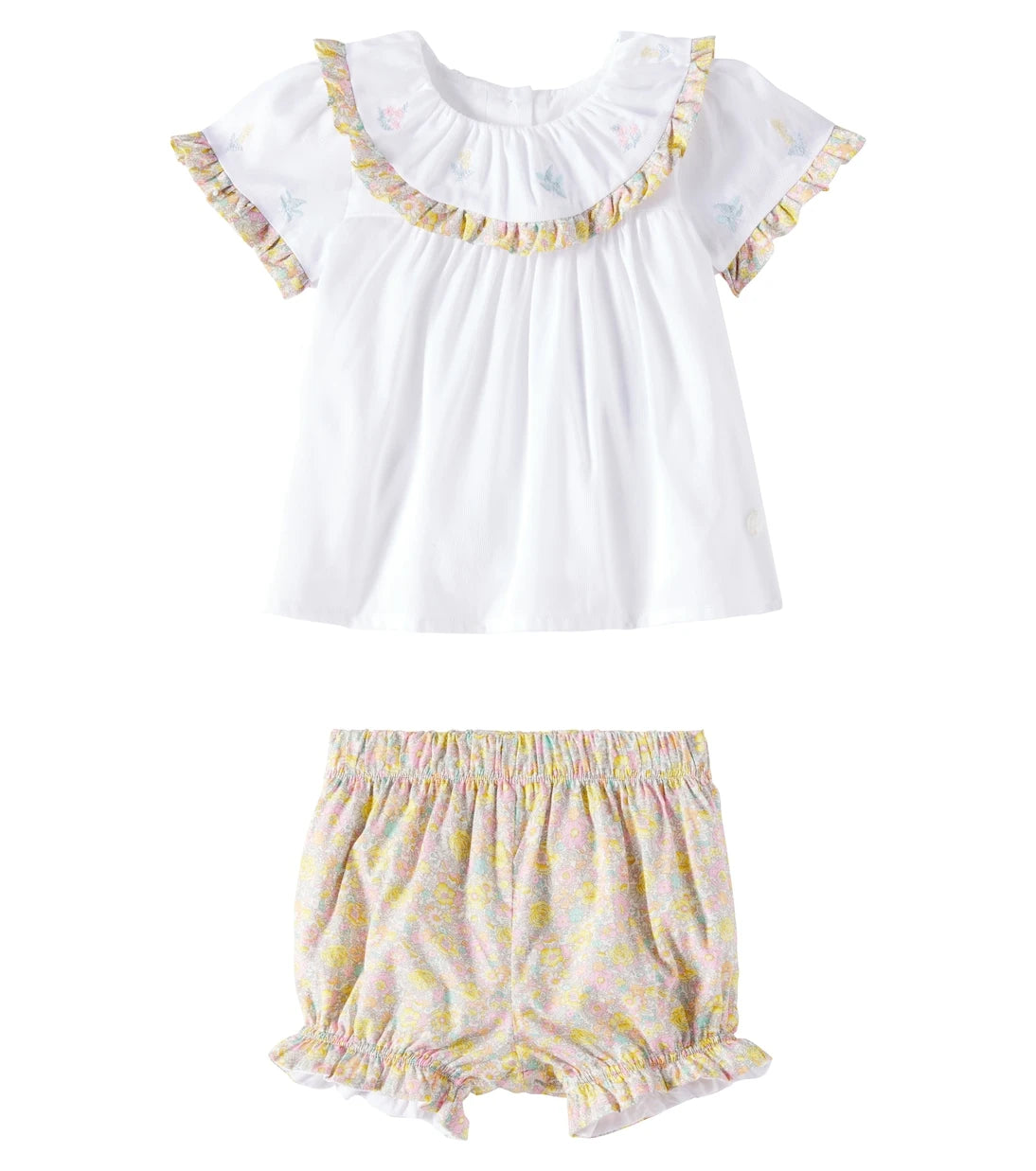 Patachou - Floral cotton top and shorts
