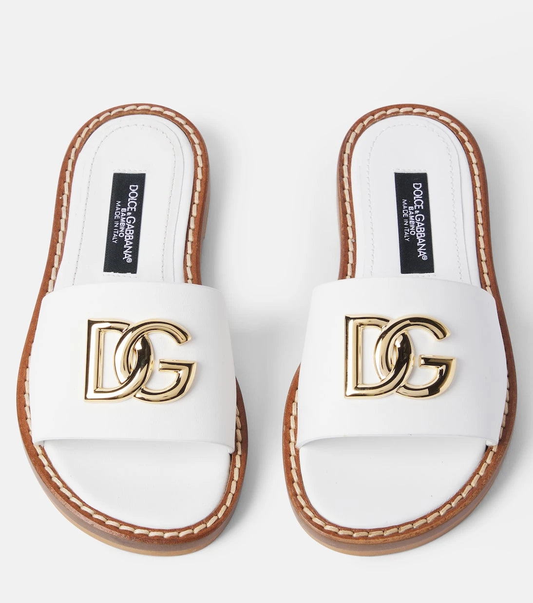 Dolce&Gabbana Kids - DG leather slides