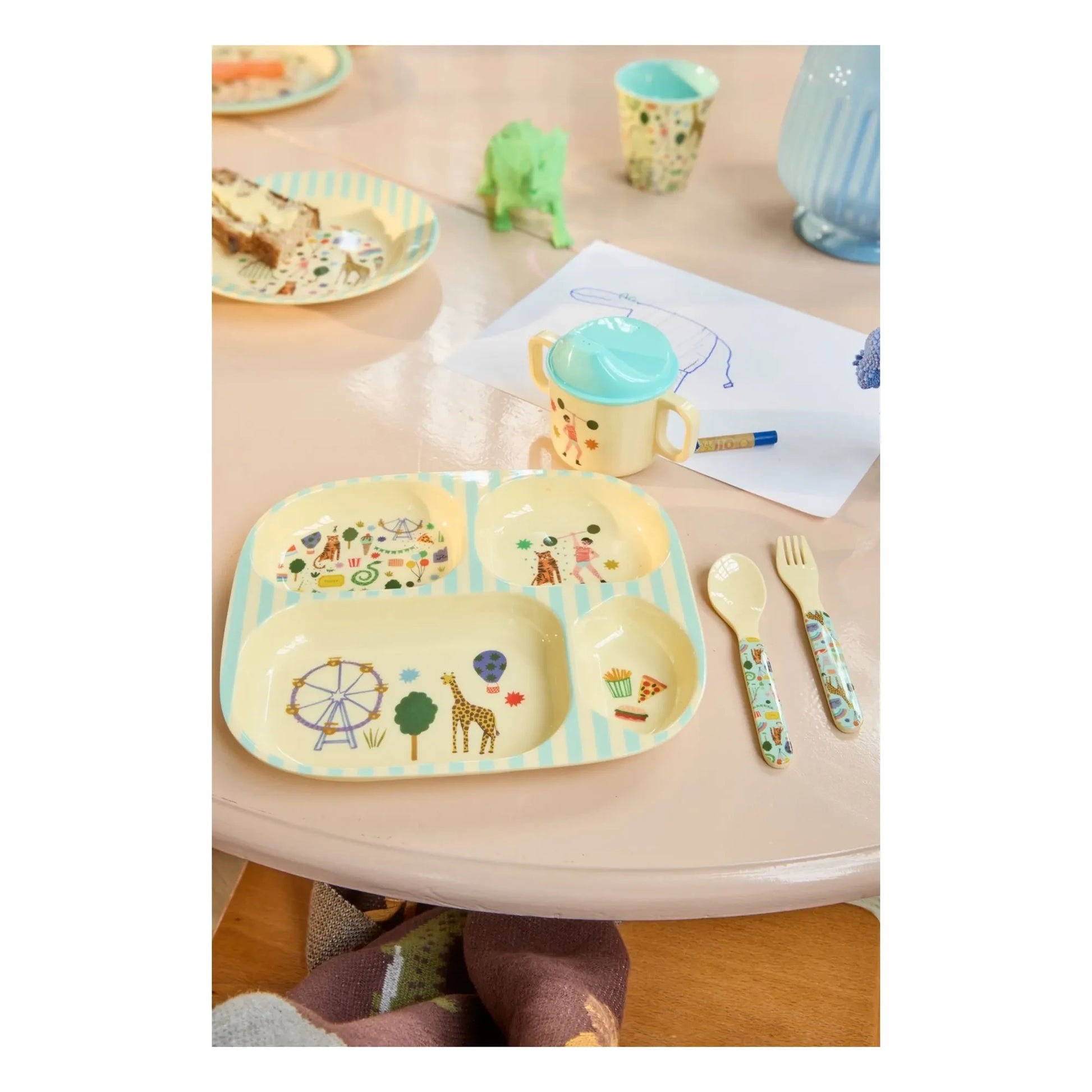 Rice - Fun Fair melamine cutlery | Light blue
