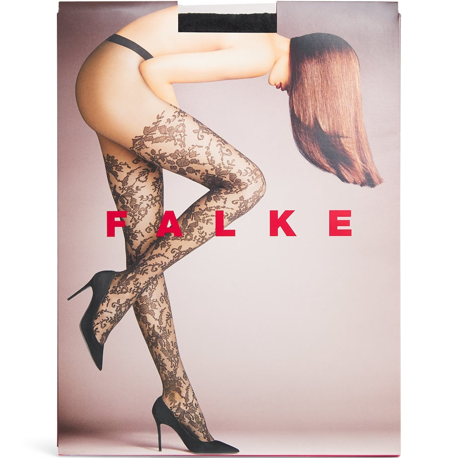 Falke Black Floral Lace Tights