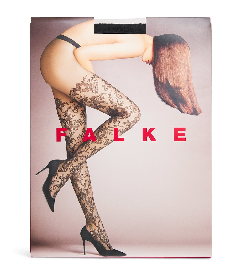 Falke Black Floral Lace Tights