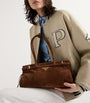 Prada Brown Medium Suede Belted Bonnie Shoulder Bag