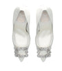 Roger Vivier White Satin Flower Strass Buckle Pumps 100