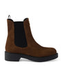 Prada Brown Suede Triangle Chelsea Boots
