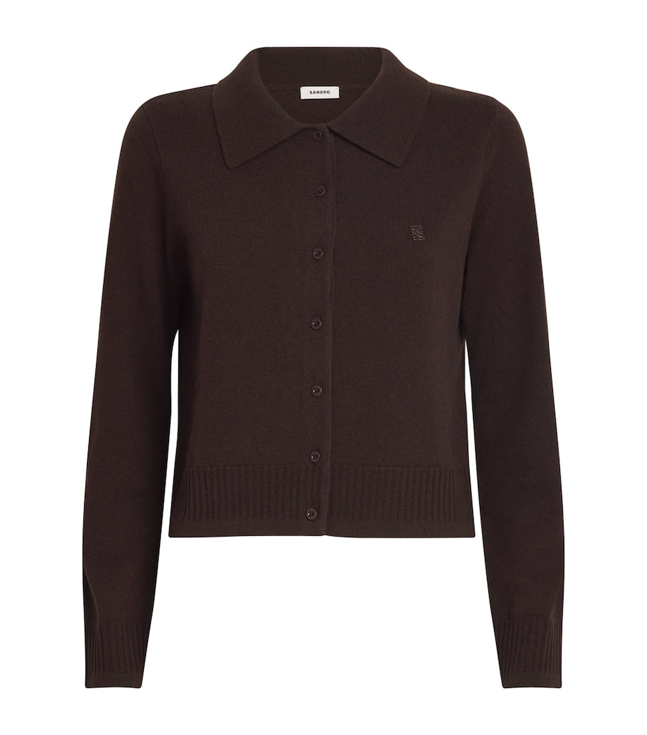 Brown Wool-Cashmere Cardigan