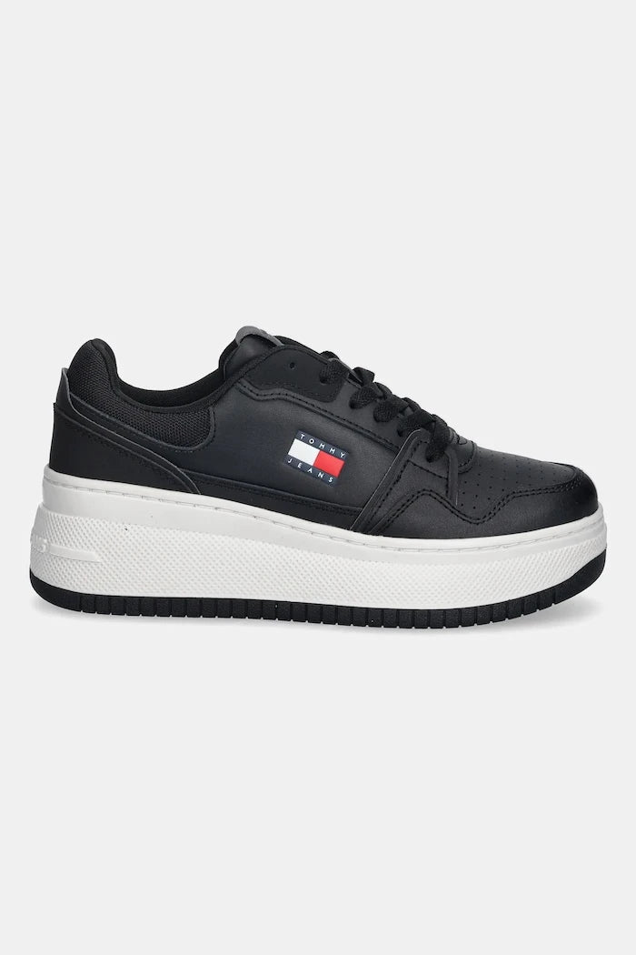 Кожени маратонки Tommy Jeans TJW RETRO BASKET FLATFORM