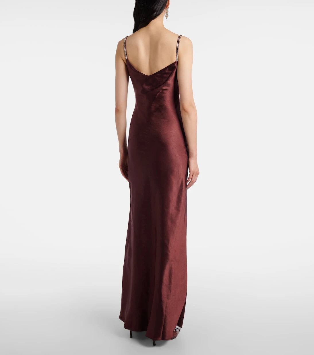 Self-Portrait - Embellished satin gown