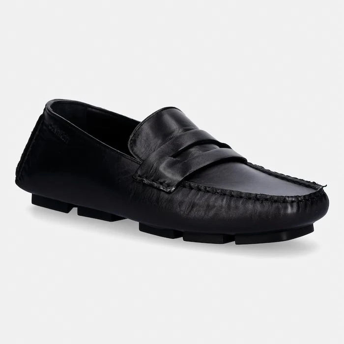 Calvin Klein мокасини дамски от кожа SQUARE DRIVER LTH