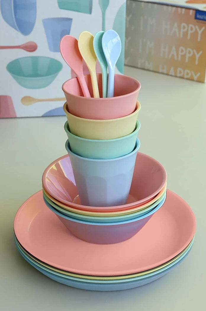 4 Kişilik Koziol Nora Macarons Yemek Takımı 16 Parça