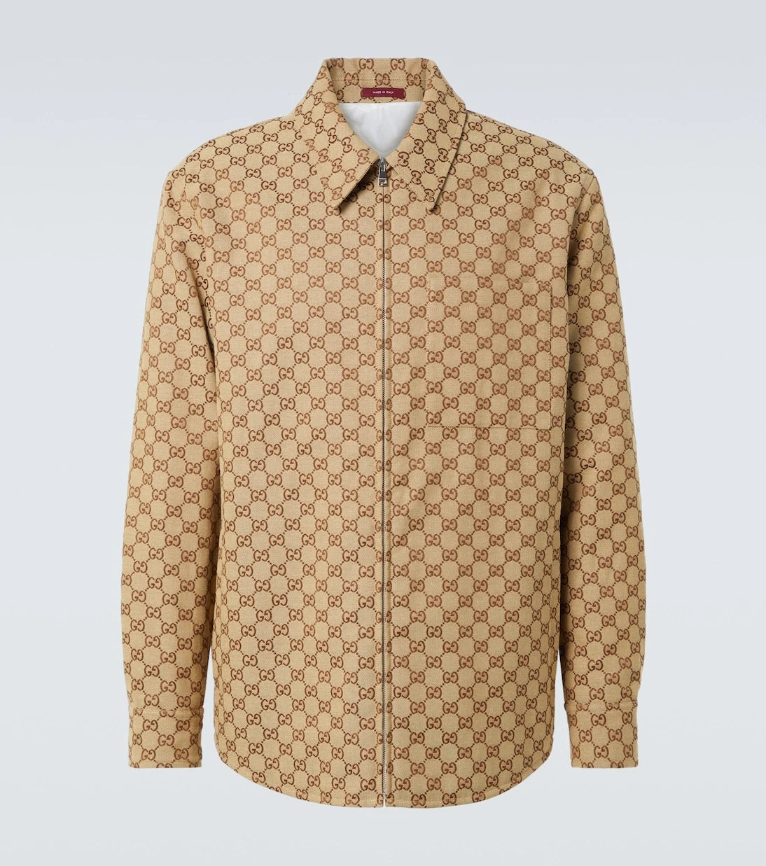 Gucci - قميص علوي من مزيج القطن وقماش GG