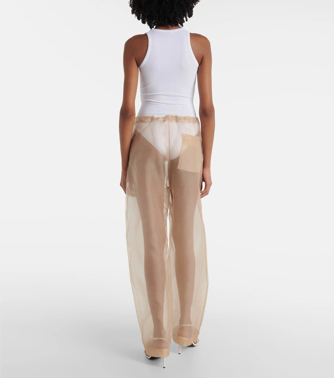 Khaite - Trenton silk organza wide-leg pants