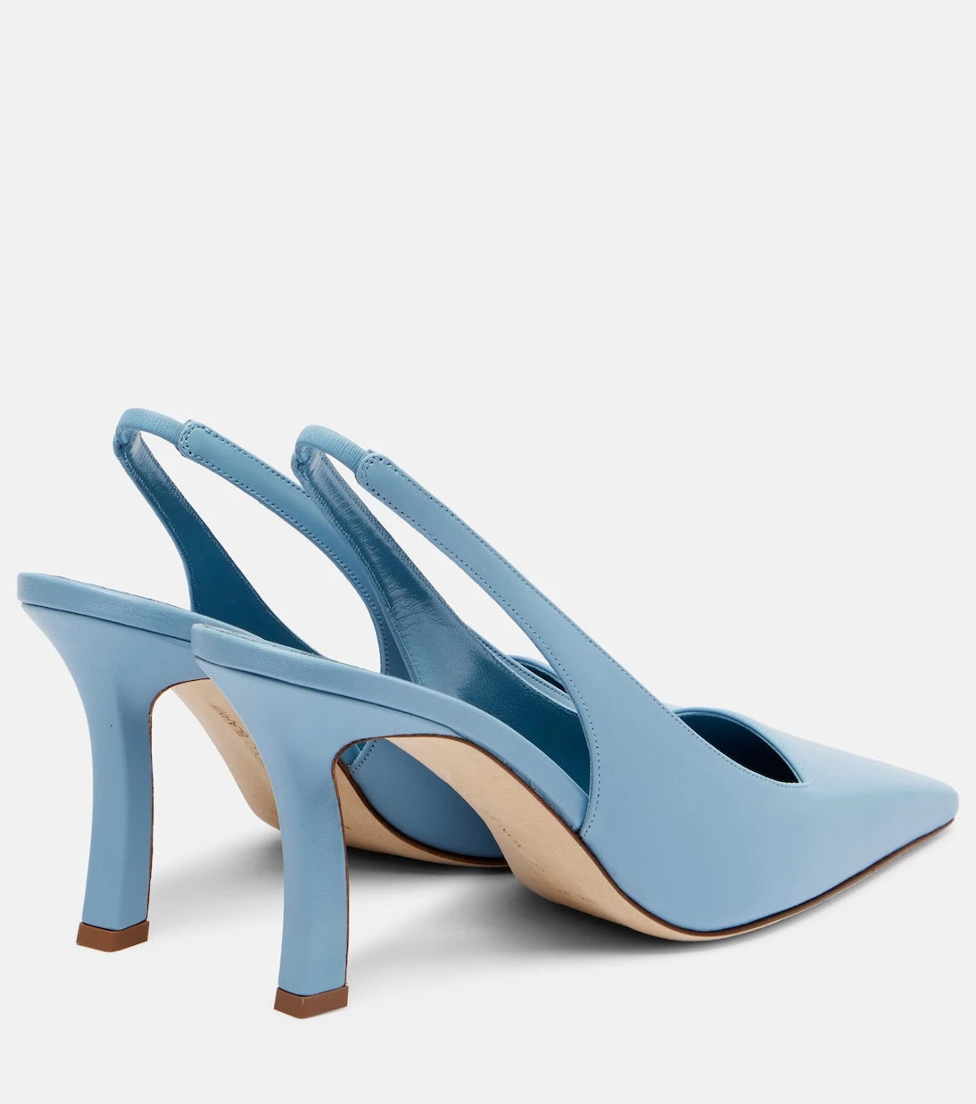 Manolo Blahnik - Moirasli leather slingback pumps