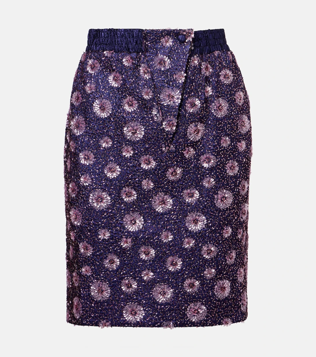 Jacques Wei - Floral sequined pencil skirt
