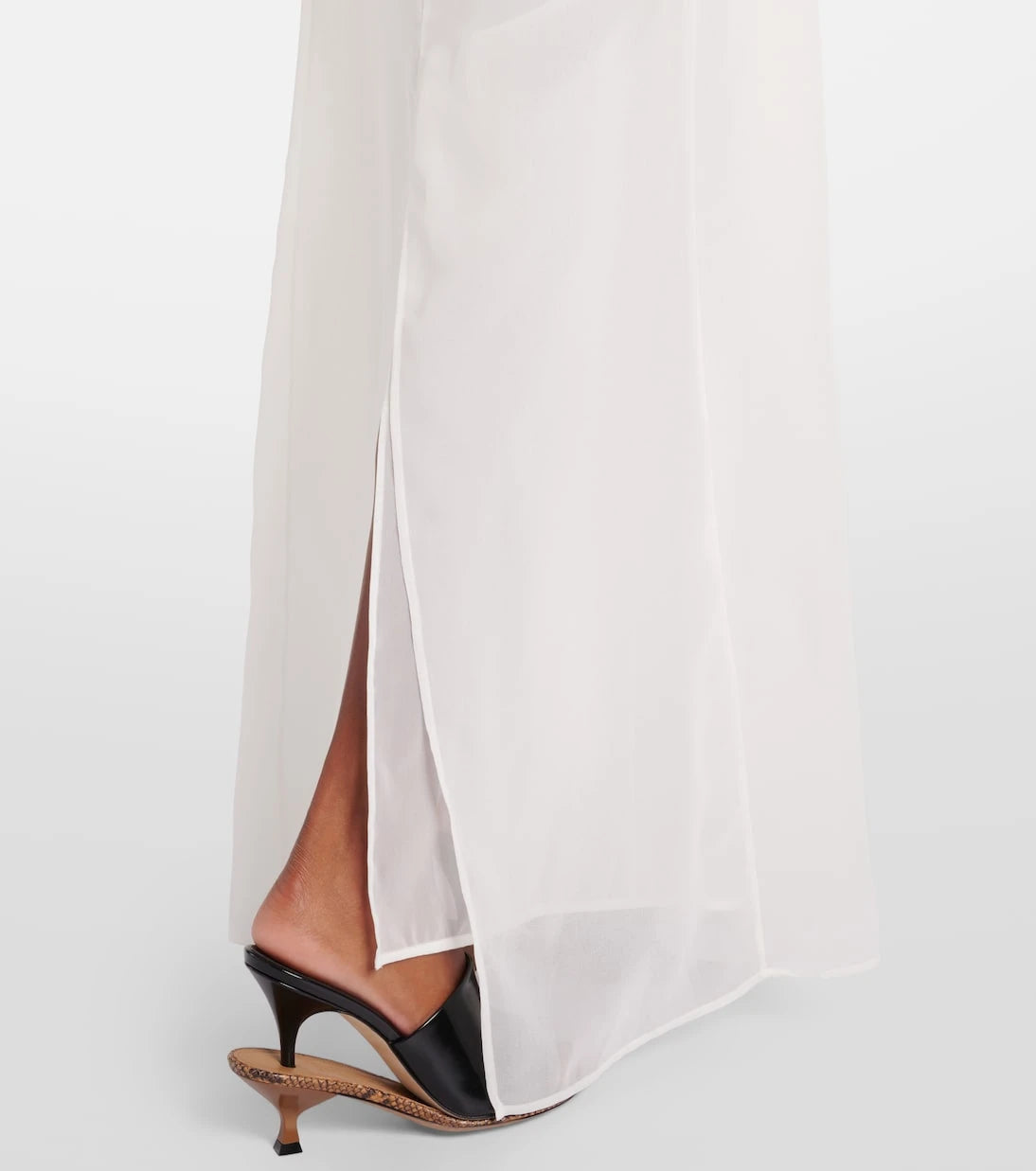 Jacquemus - Peplo jersey and muslin maxi dress