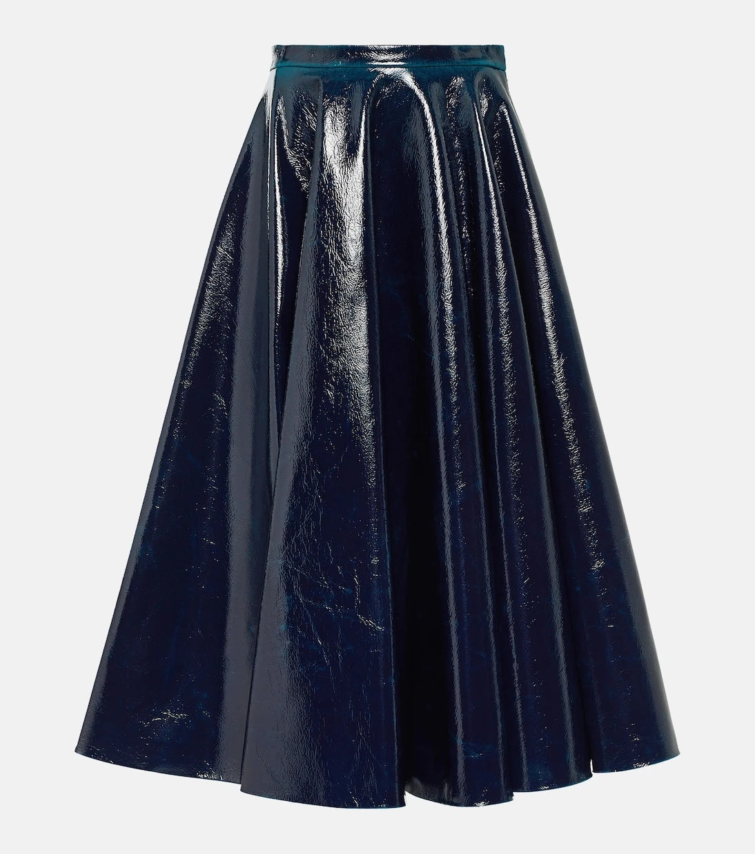 Alaïa - Coated wool-blend midi skirt