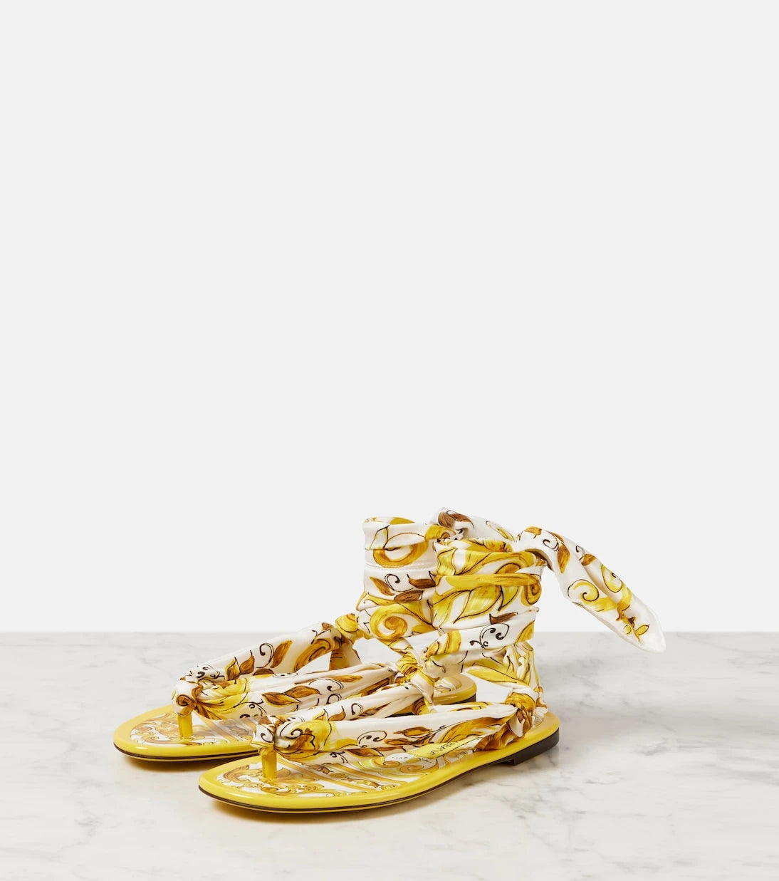 Dolce&Gabbana - Printed silk twill sandals