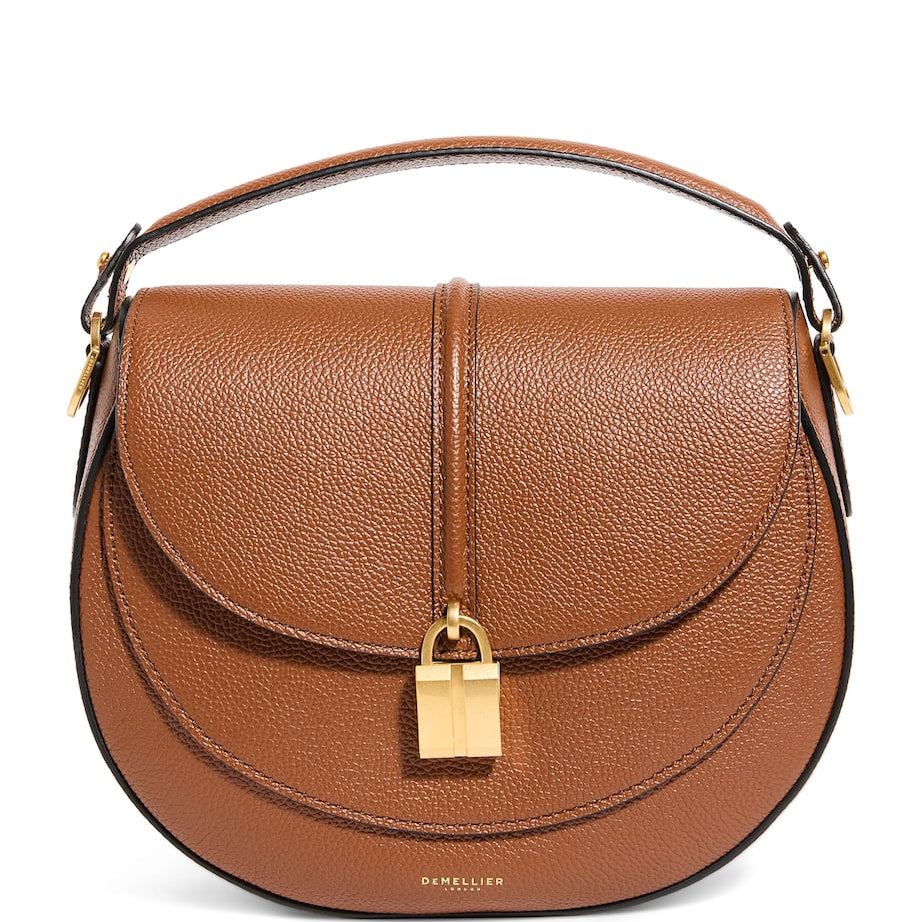 Demellier Brown Small Leather Siena Saddle Bag