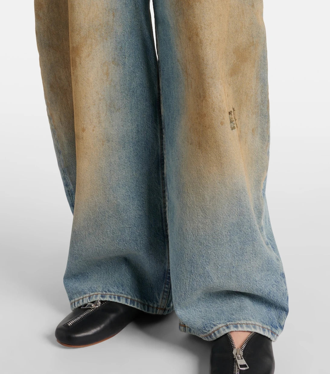 Acne Studios - Penicillin distressed mid-rise wide-leg jeans