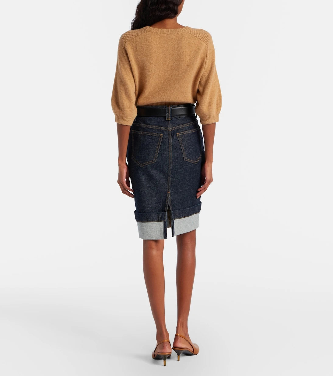 Khaite - Kendra denim midi skirt