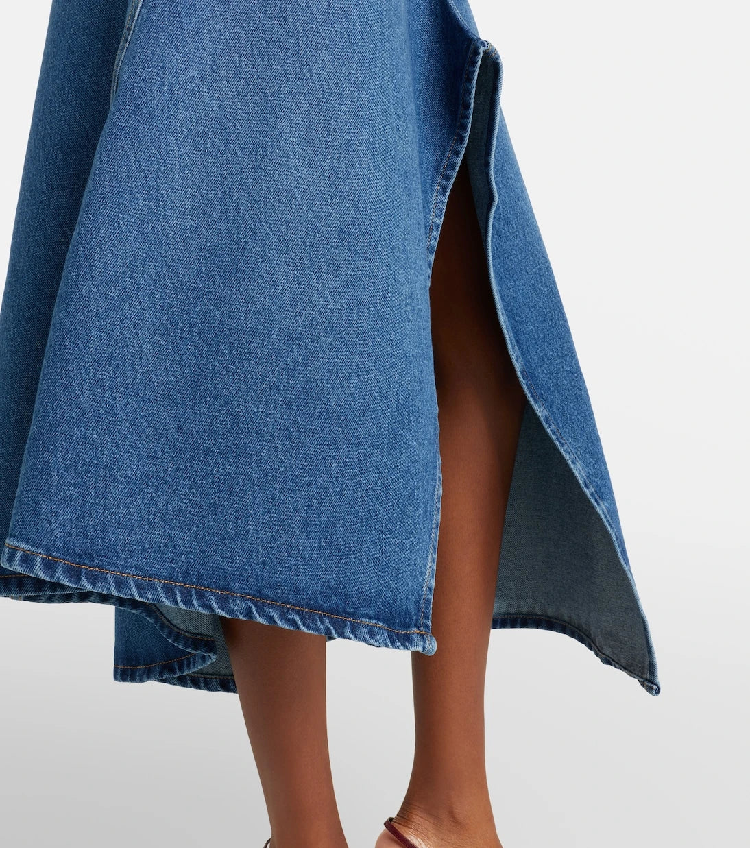 Victoria Beckham - Asymmetric denim midi skirt