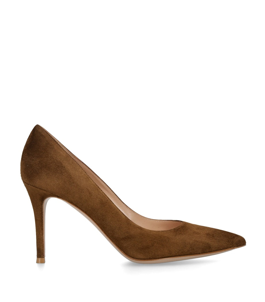 Brown Suede Gianvito Pumps 85